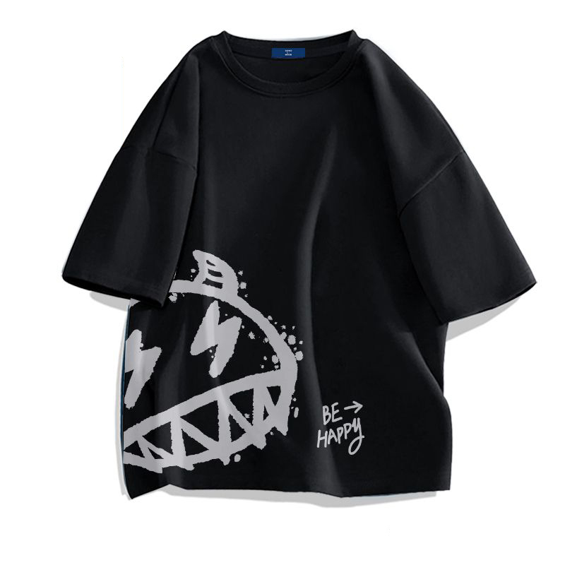 百搭圓領小眾印花帥氣時尚短袖T恤