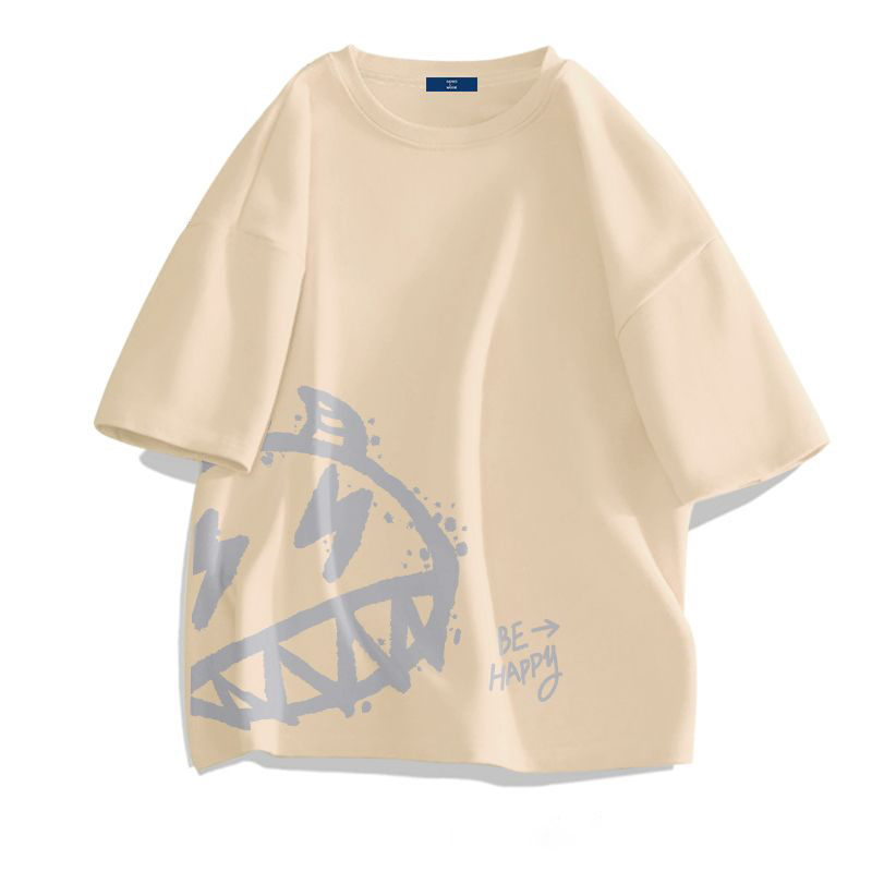 百搭圓領小眾印花帥氣時尚短袖T恤