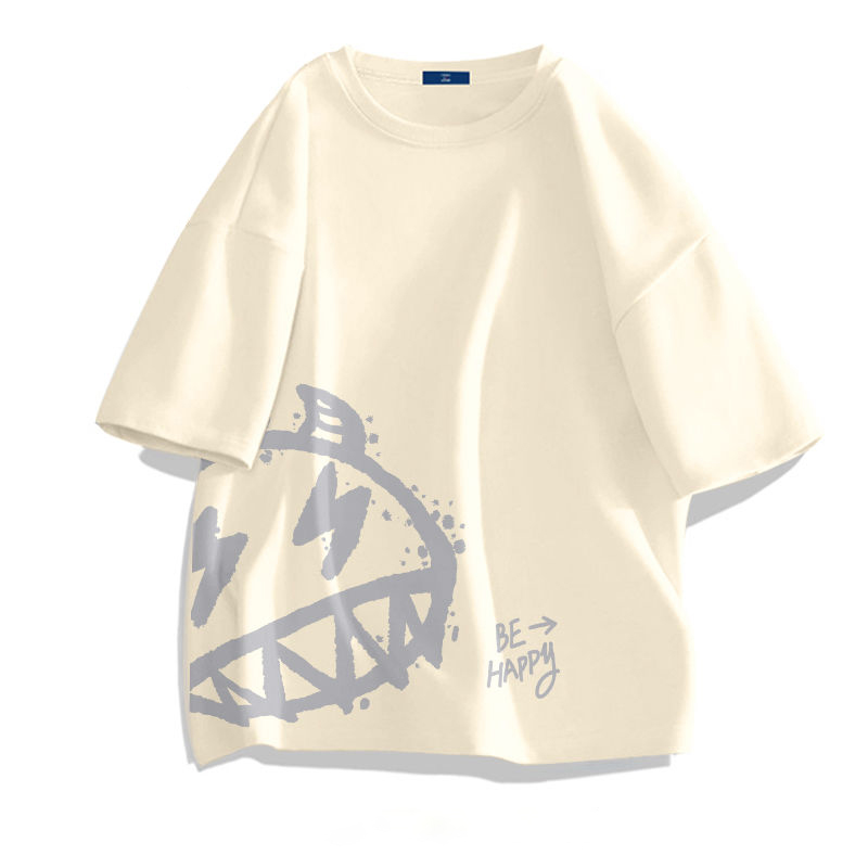 百搭圓領小眾印花帥氣時尚短袖T恤