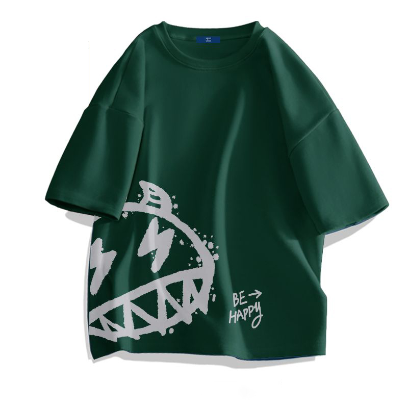 百搭圓領小眾印花帥氣時尚短袖T恤