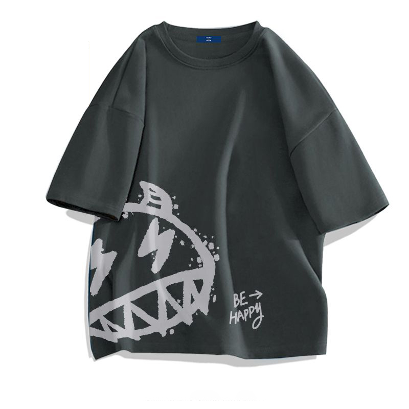 百搭圓領小眾印花帥氣時尚短袖T恤