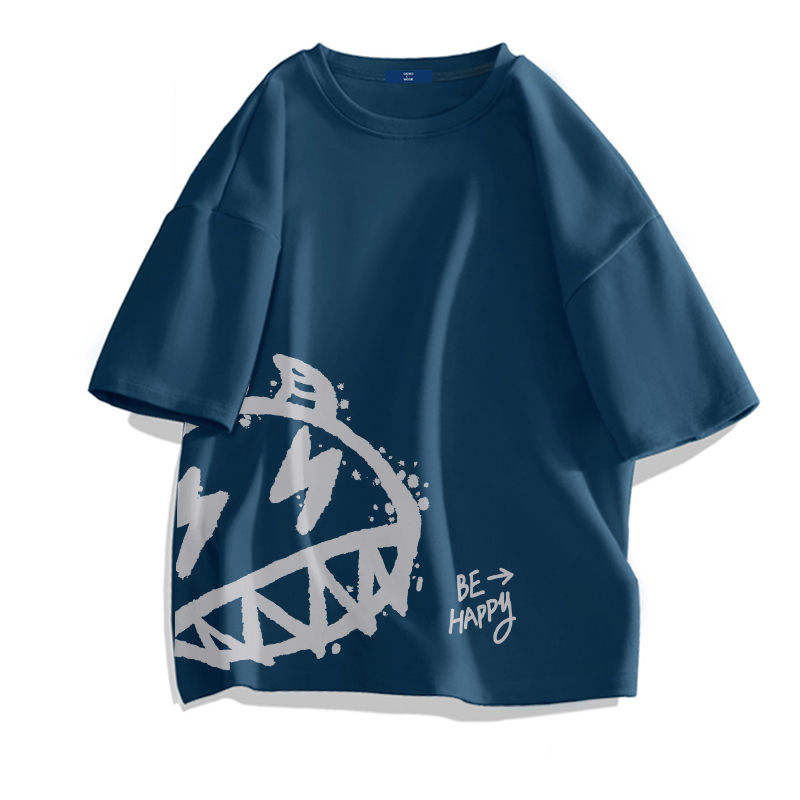 百搭圓領小眾印花帥氣時尚短袖T恤