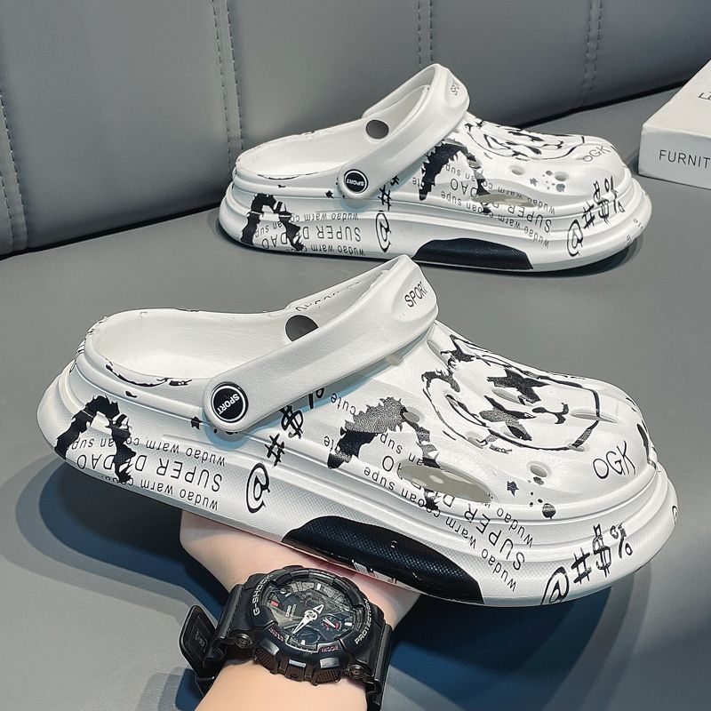 洞洞鞋外穿踩屎感包厚底防滑耐磨鞋靴