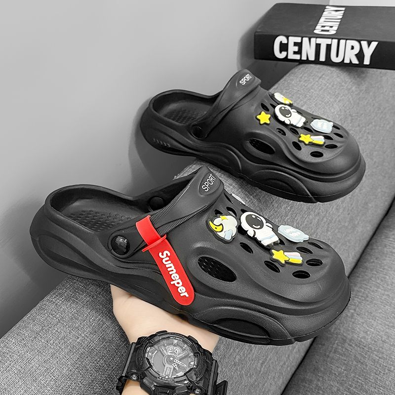 洞洞鞋外穿踩屎感包厚底防滑耐磨鞋靴