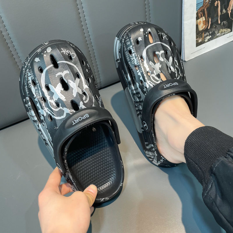 洞洞鞋外穿踩屎感包厚底防滑耐磨鞋靴