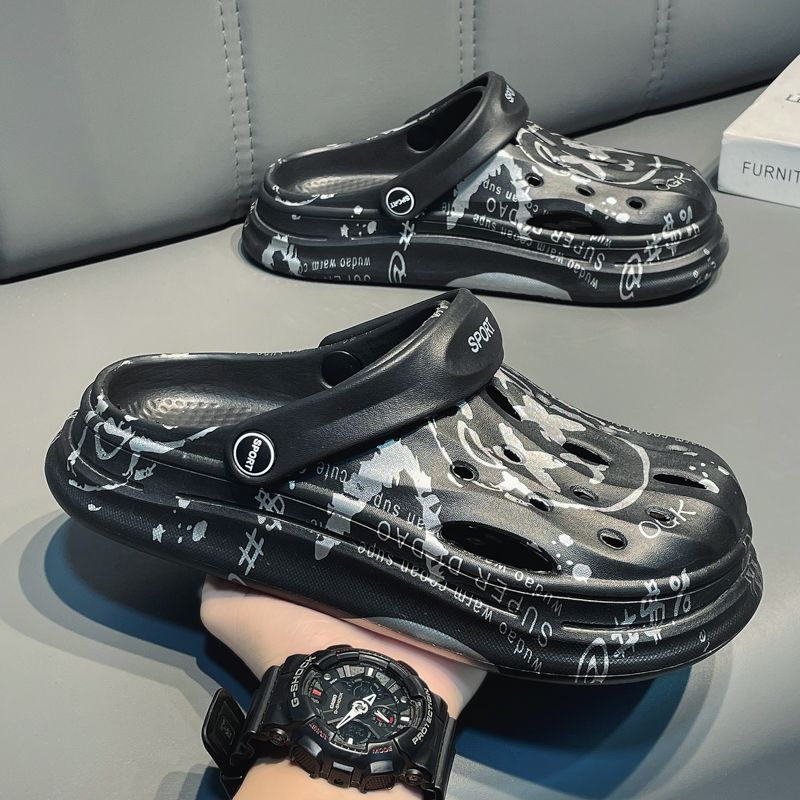 洞洞鞋外穿踩屎感包厚底防滑耐磨鞋靴