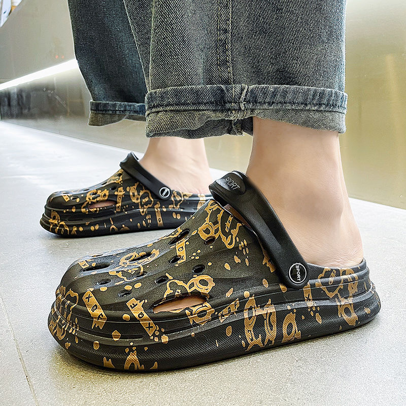 洞洞鞋外穿踩屎感包厚底防滑耐磨鞋靴