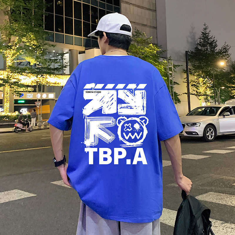 情侶裝印花寬鬆潮流純棉短袖t恤