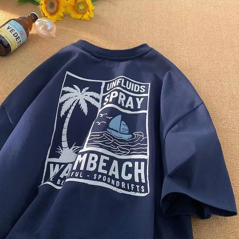 美式復古休閒嘻哈男女同款寬鬆短袖t恤