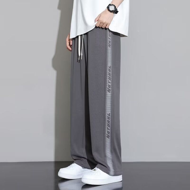 美式潮牌直筒闊腿字母運動長褲