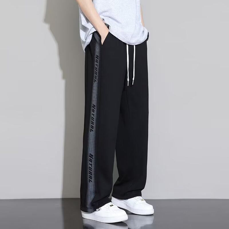 美式潮牌直筒闊腿字母運動長褲