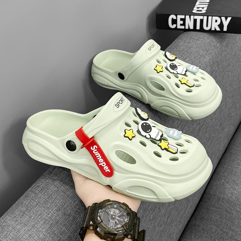 洞洞鞋外穿踩屎感包厚底防滑耐磨鞋靴