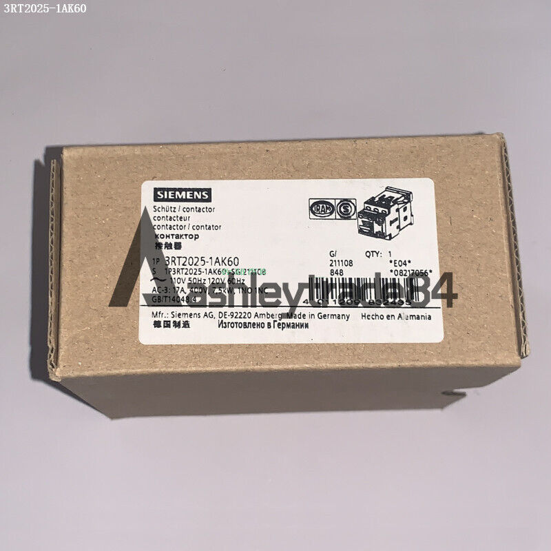 new-1pcs-siemens-3rt2025-1ak60-contactor-3rt2-025-1ak60 0