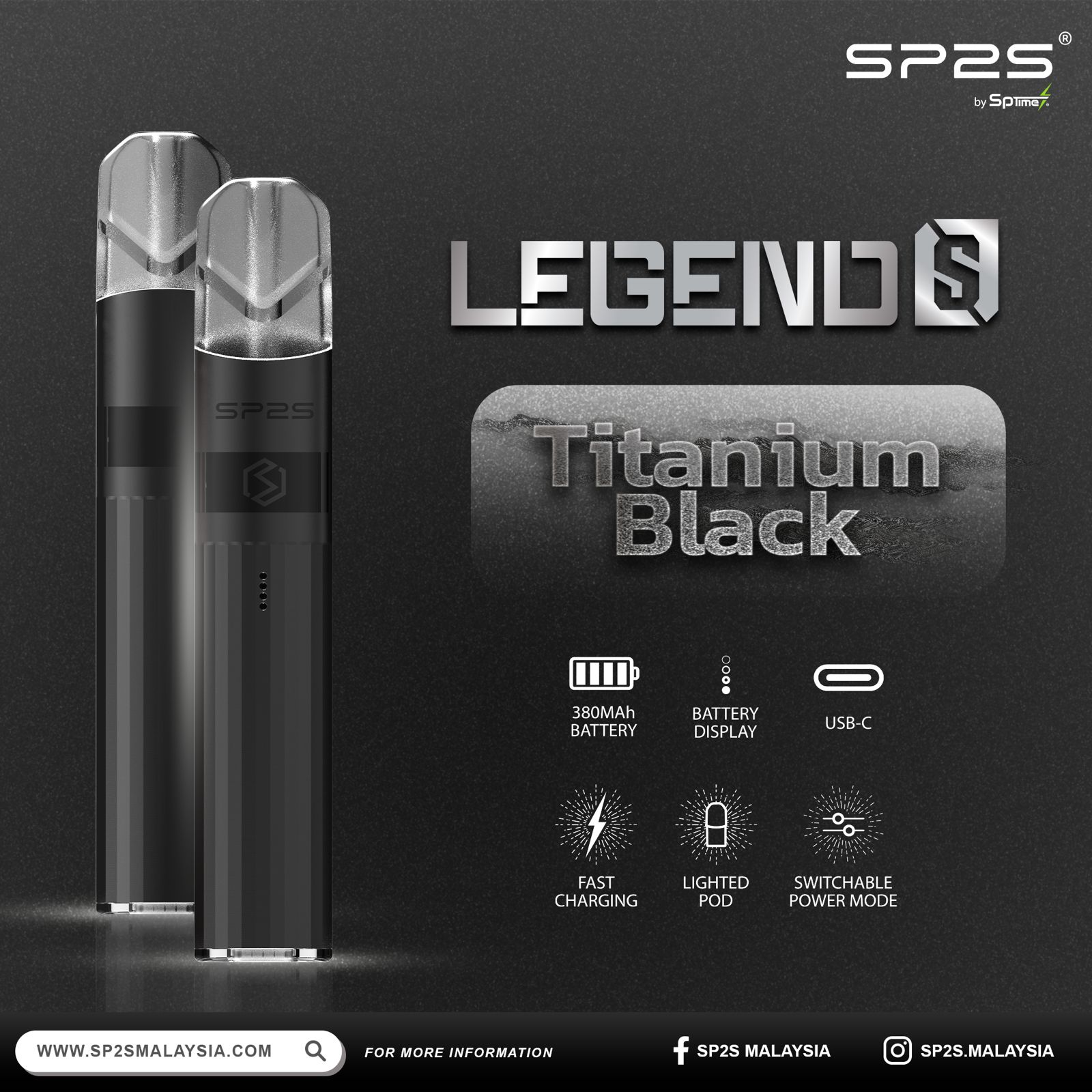 SP2S | SP2S升級版電鍍鈦色主機/通用於一代煙彈-蒸汽領域 - 魯米國際有限公司