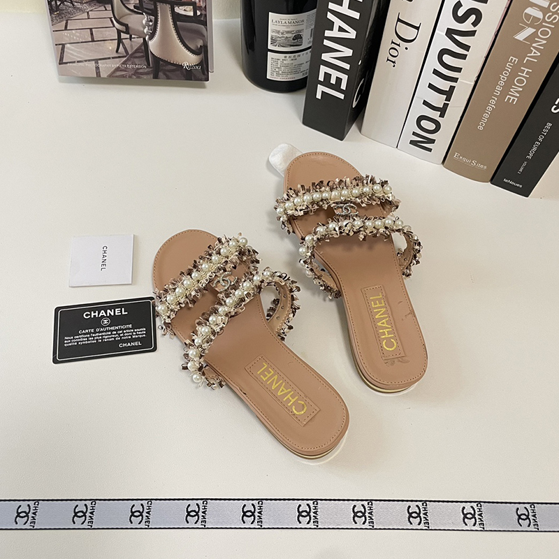 もこもこ&パールが可愛い】シャネル（CHANEL）サンダル シューズ