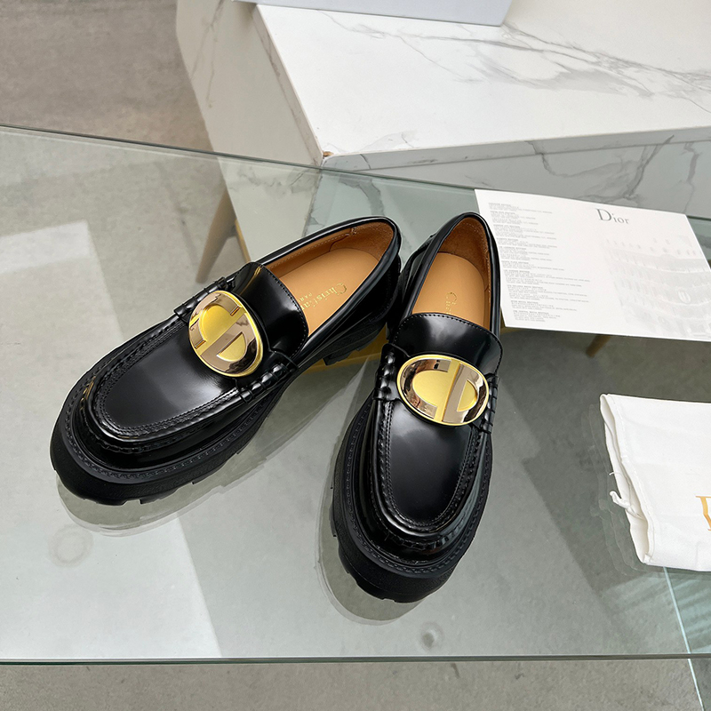 ディオール（DIOR）レザー 靴 シューズ 厚底 ローファー レディース