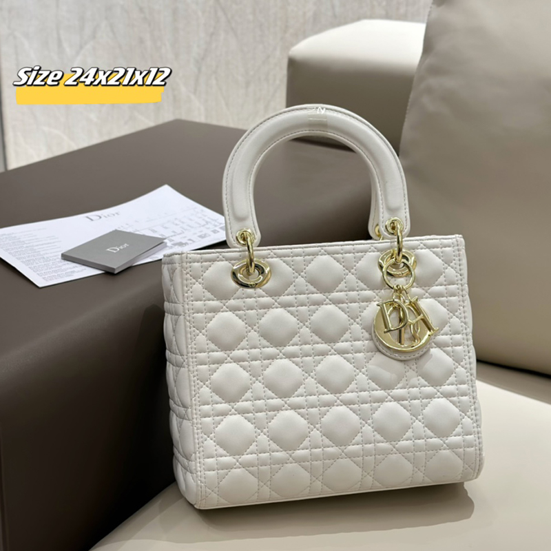 Dior(ディオール) S級品 カーフスキン Lady Dior 24cmミニバッグ ハンドバッグ ショルダーバッグ レディース