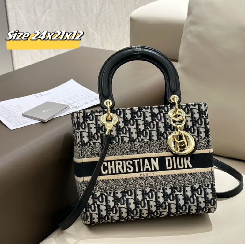 Dior(ディオール) S級品 24cm カーフスキン Lady Dior ハンドバッグ ショルダーバッグ レディース