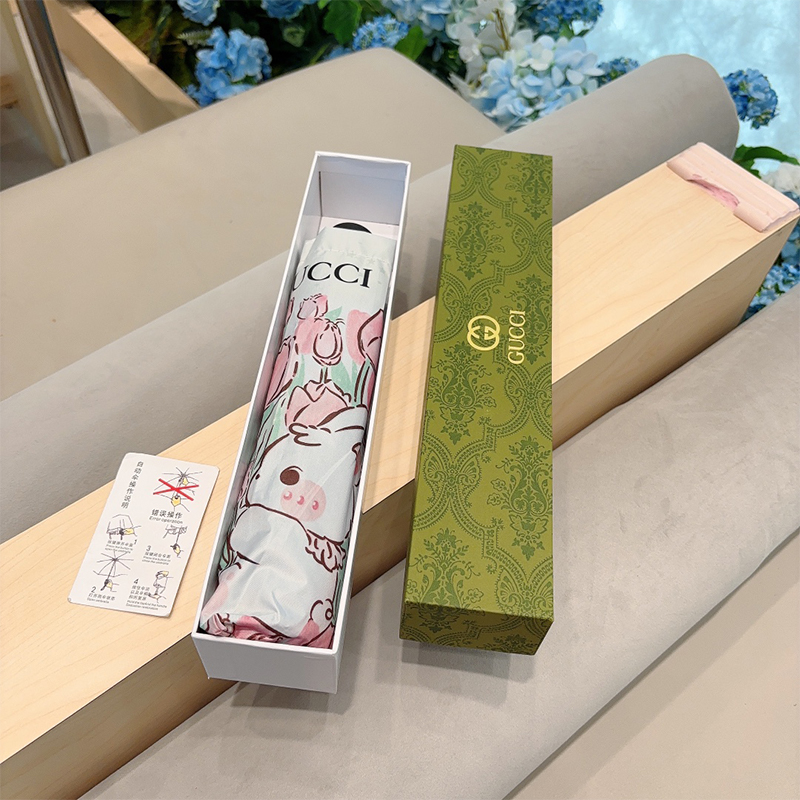 グッチ GUCCI サン アンブレラ 日傘 ラビット 3つ折り 自動折り たたみ傘