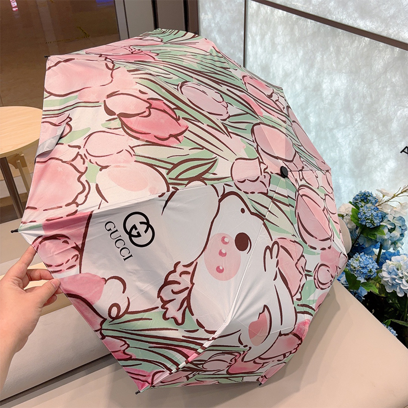 グッチ GUCCI サン アンブレラ 日傘 ラビット 3つ折り 自動折り たたみ傘