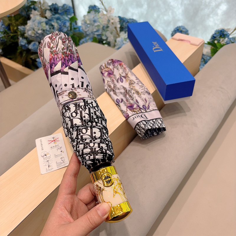 ディオール DIOR 傘 アンブレラ 日傘 ラビット 3つ折り 自動折り たたみ傘 レディース