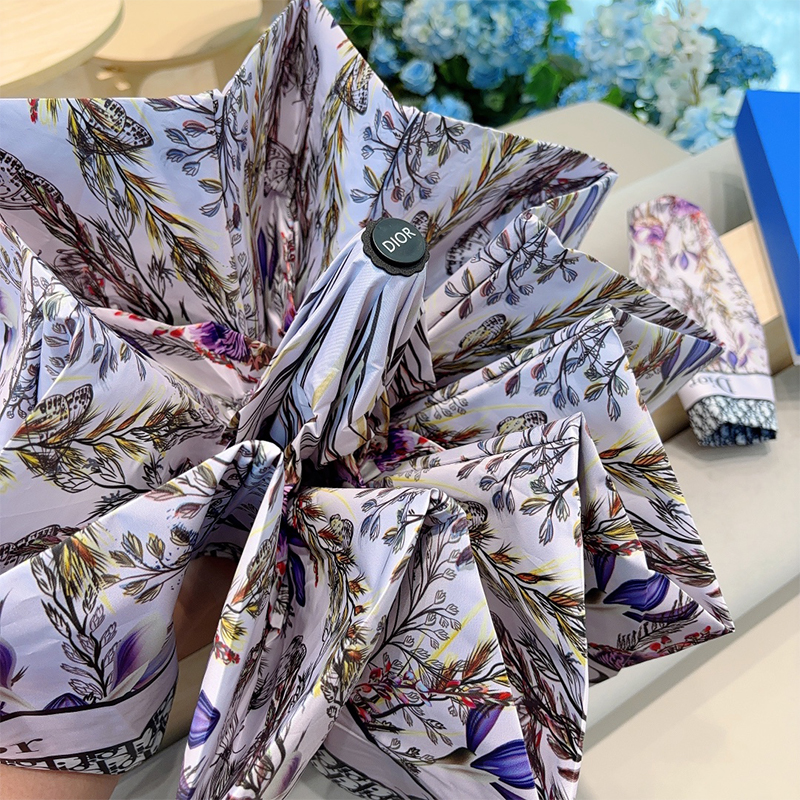 ディオール DIOR 傘 アンブレラ 日傘 ラビット 3つ折り 自動折り たたみ傘 レディース