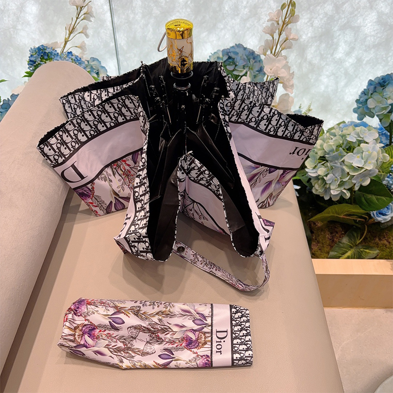 ディオール DIOR 傘 アンブレラ 日傘 ラビット 3つ折り 自動折り たたみ傘 レディース