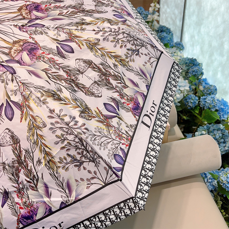 ディオール DIOR 傘 アンブレラ 日傘 ラビット 3つ折り 自動折り たたみ傘 レディース