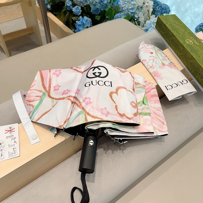 グッチ GUCCI サン アンブレラ 日傘 ラビット 3つ折り 自動折り たたみ傘