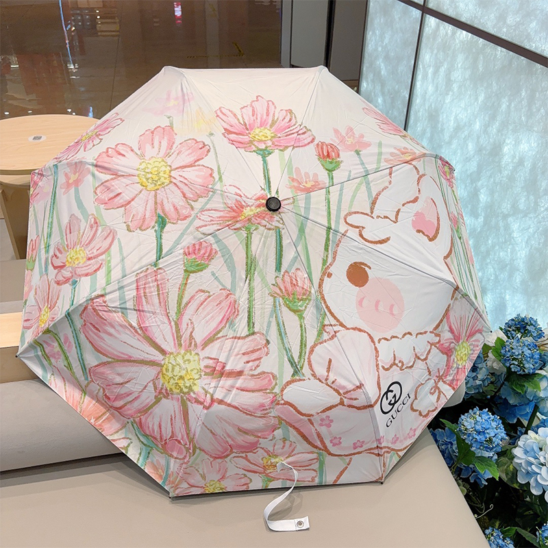 グッチ GUCCI サン アンブレラ 日傘 ラビット 3つ折り 自動折り たたみ傘