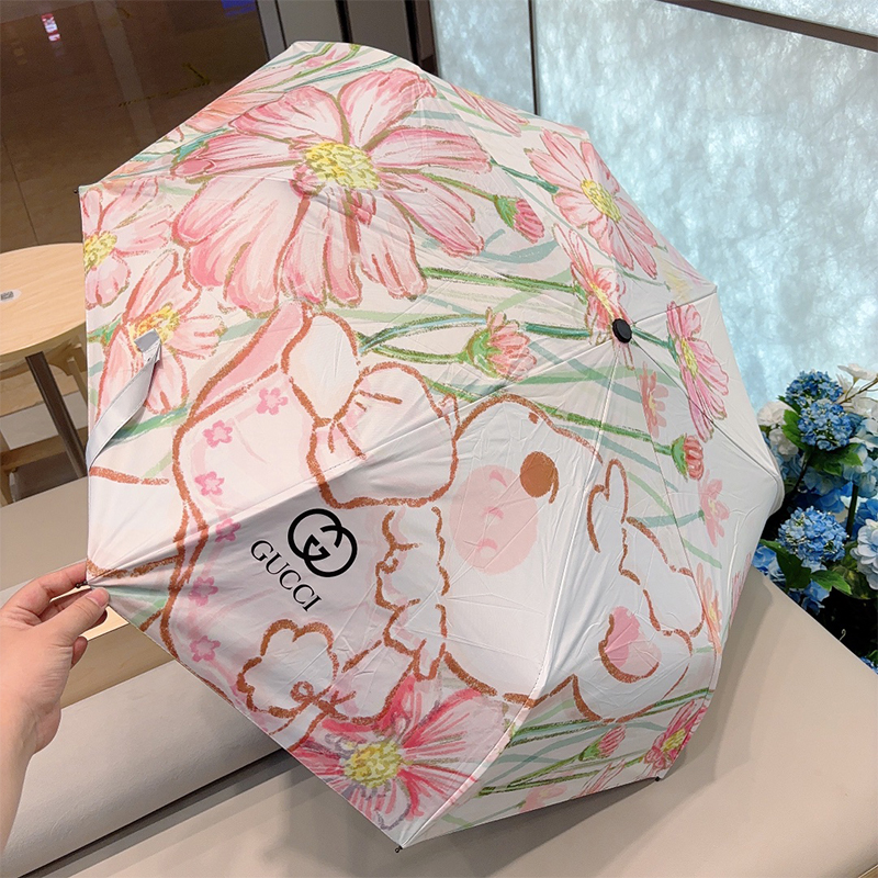 グッチ GUCCI サン アンブレラ 日傘 ラビット 3つ折り 自動折り たたみ傘