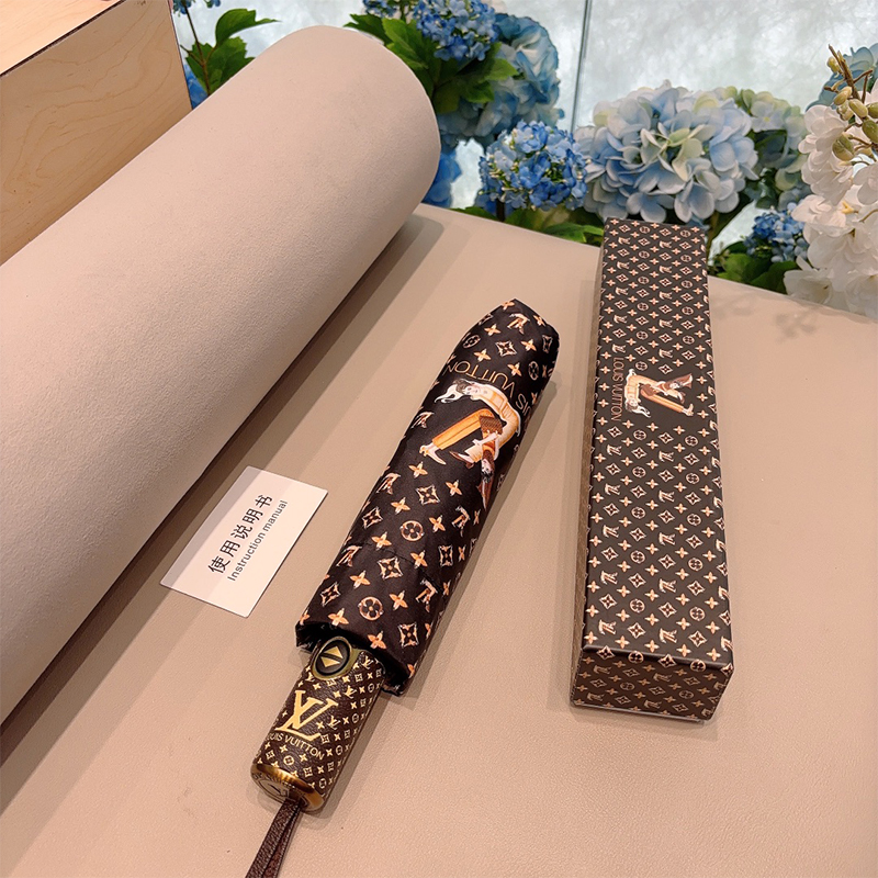 ルイ・ヴィトン（LOUIS VUITTON）晴雨兼用 傘 日傘 自動折り たたみ傘 レディース