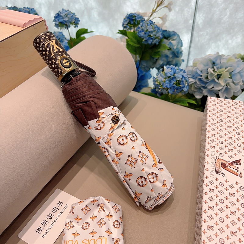 ルイ・ヴィトン（LOUIS VUITTON）晴雨兼用 傘 日傘 自動折り たたみ傘 レディース