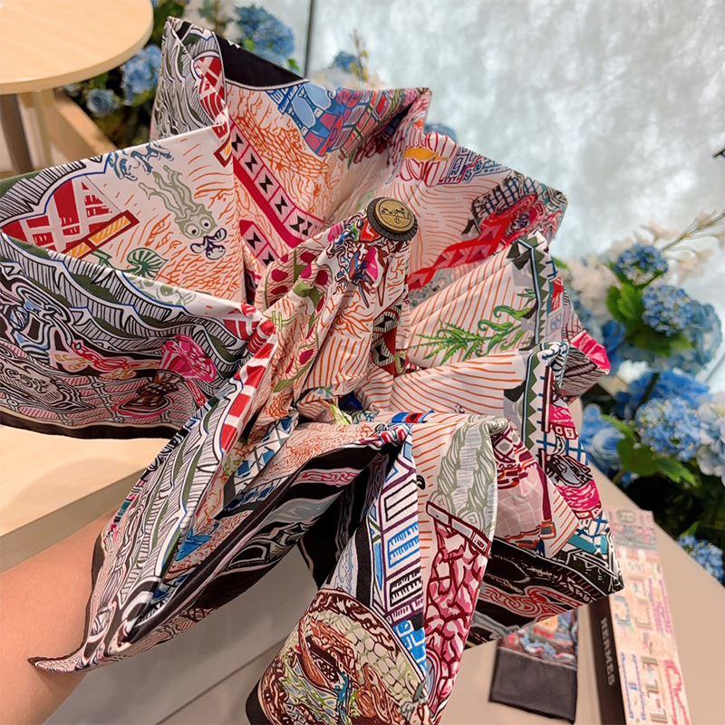 エルメス（HERMES）晴雨兼用 傘 日傘 自動折り たたみ傘 レディース