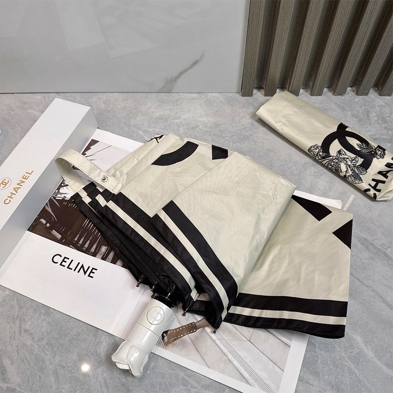 シャネル（CHANEL）晴雨兼用傘 日傘 自動折り たたみ傘 レディース メンズ