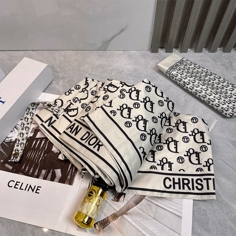 ディオール DIOR 傘 アンブレラ 日傘 ラビット 3つ折り 自動折り たたみ傘 レディース メンズ