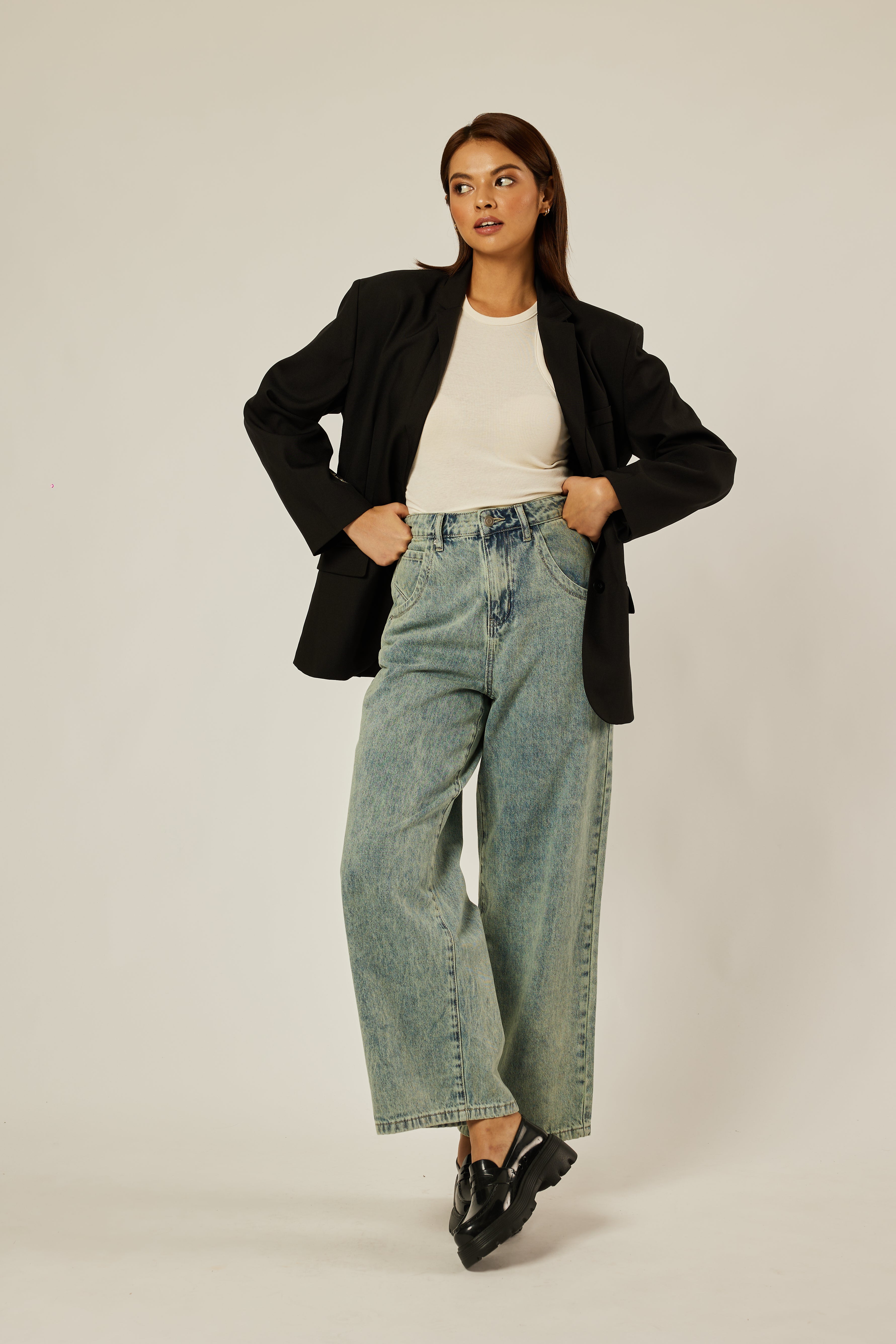 Camille Black Oversized Blazer