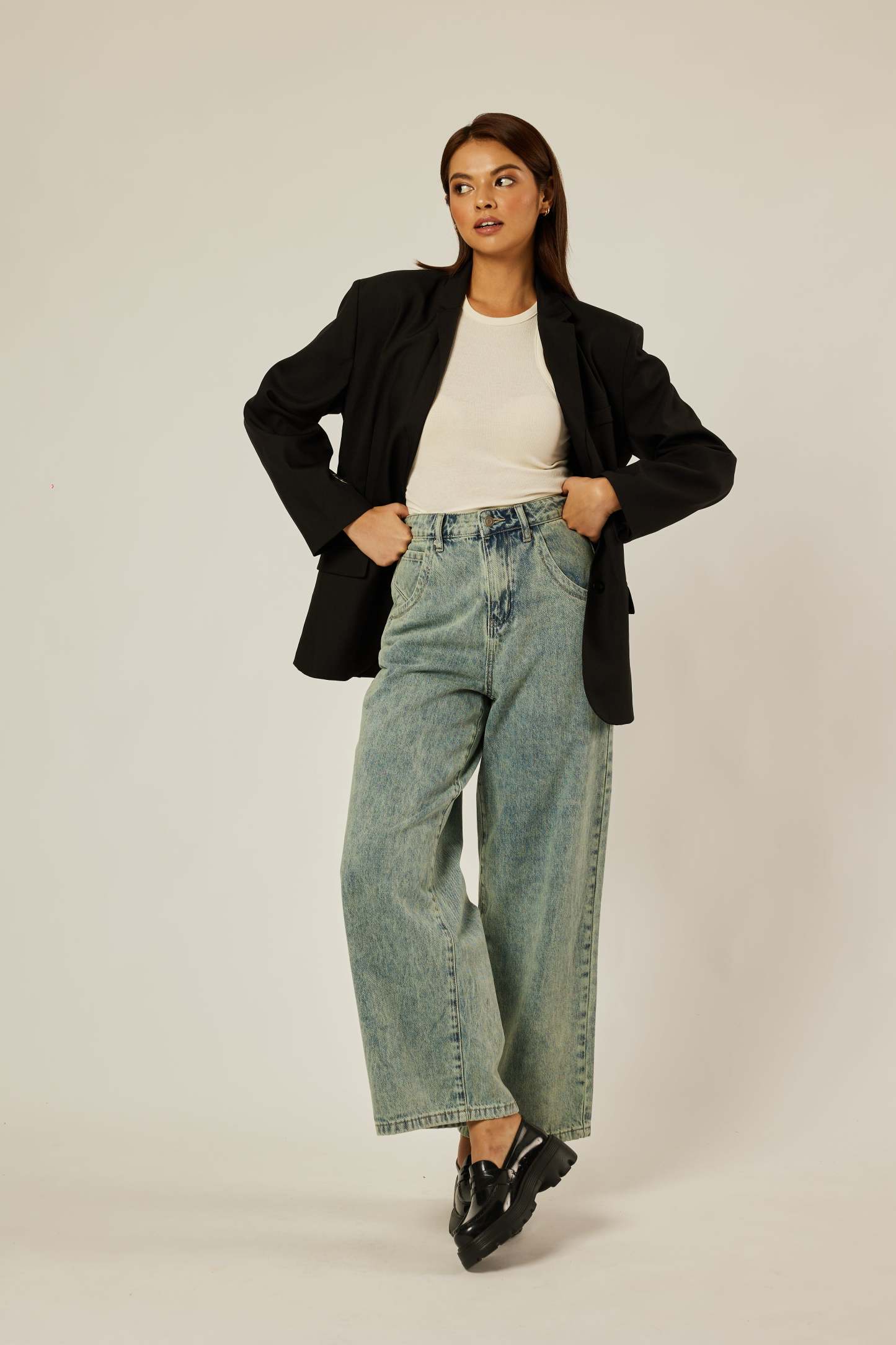 Camille Black Oversized Blazer