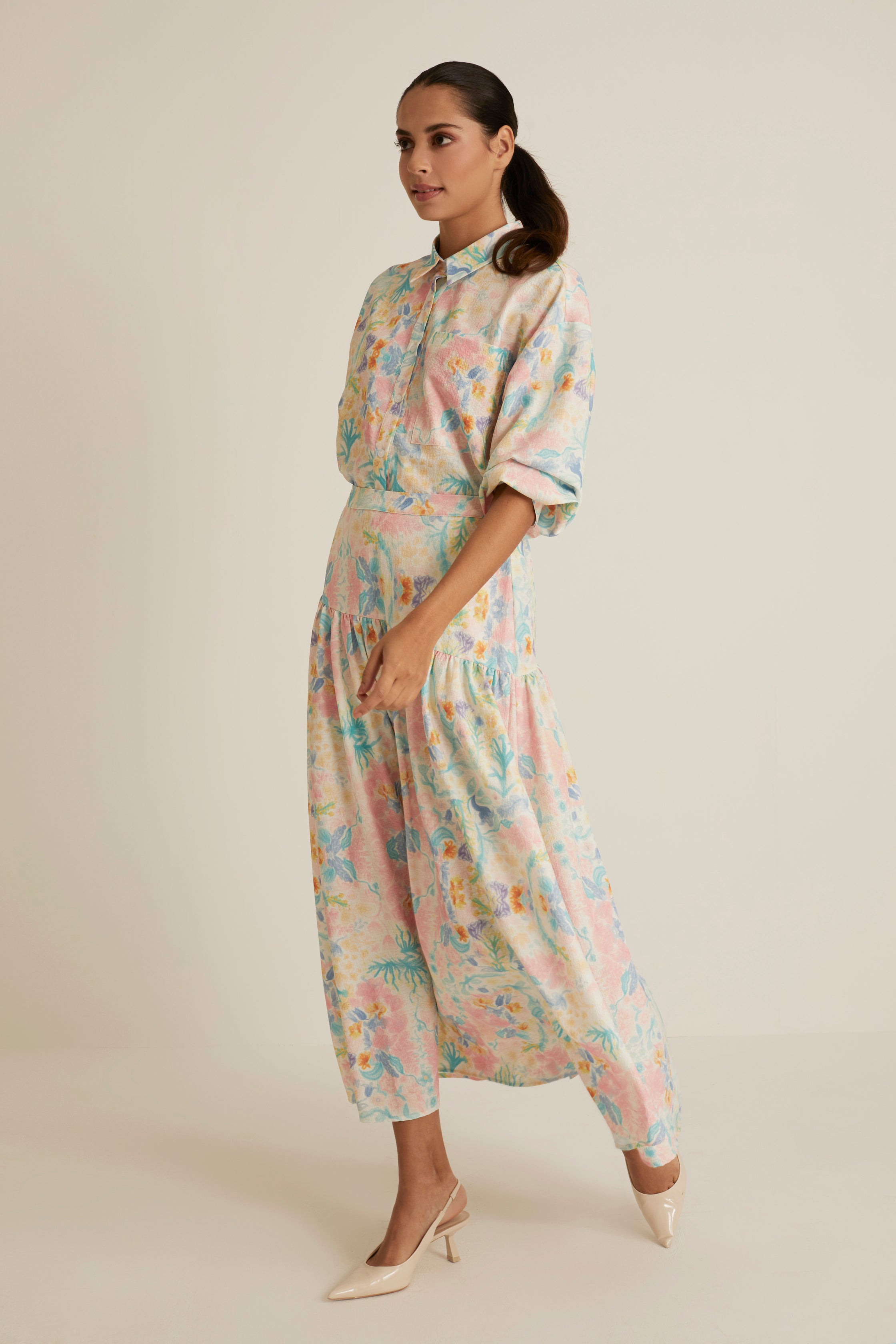 Esme White Printed Skirt