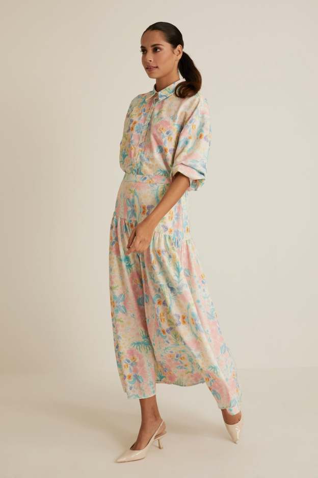 Esme White Printed Skirt