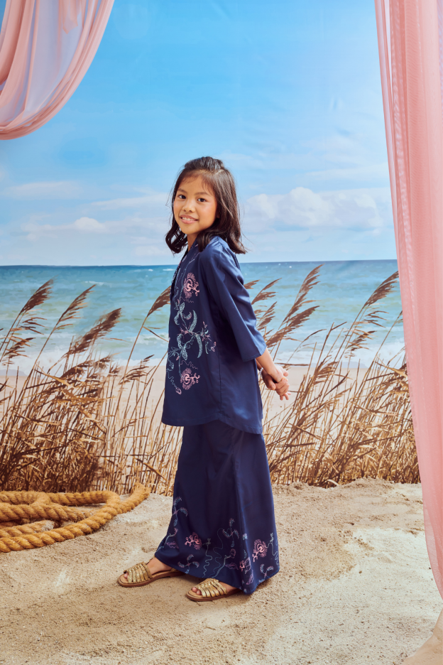 Mini Aisha Navy Blue Kurung