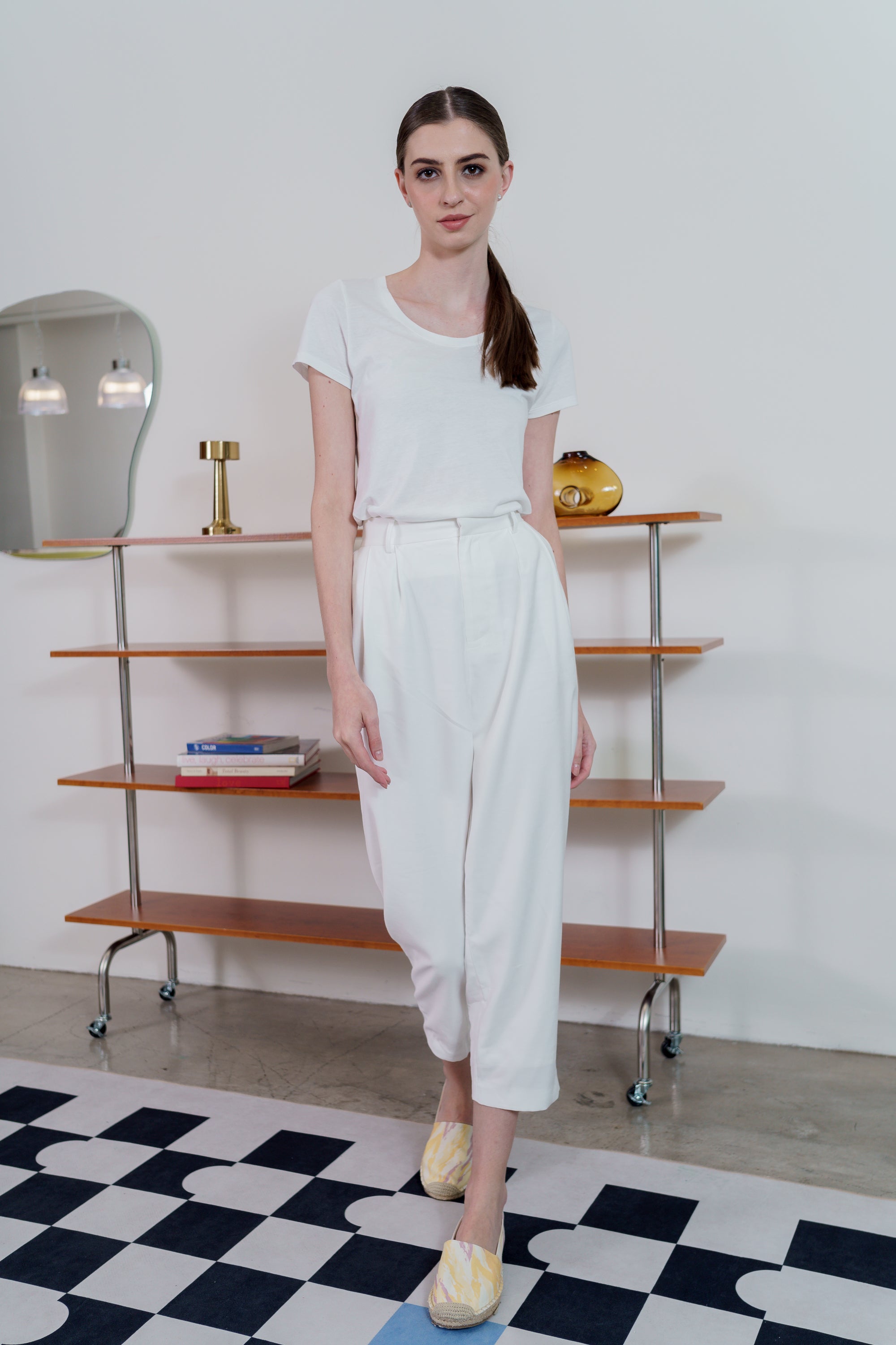 White Tapered Women's Pants