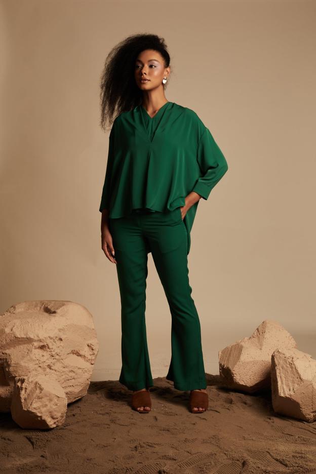 Kiko Green Flare Pants - Mimpikita