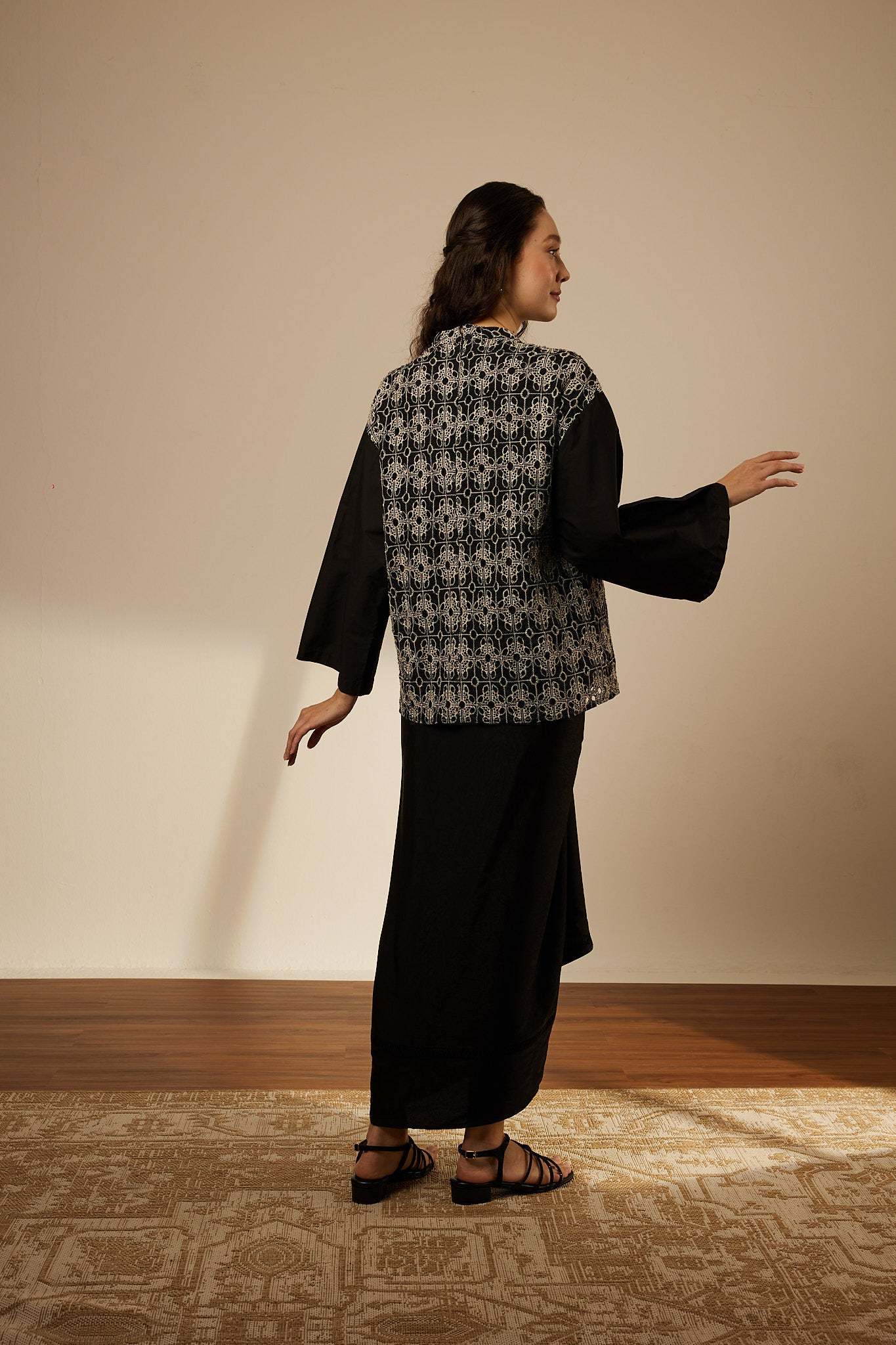 Maria Black Lace Top With Pareo Skirt