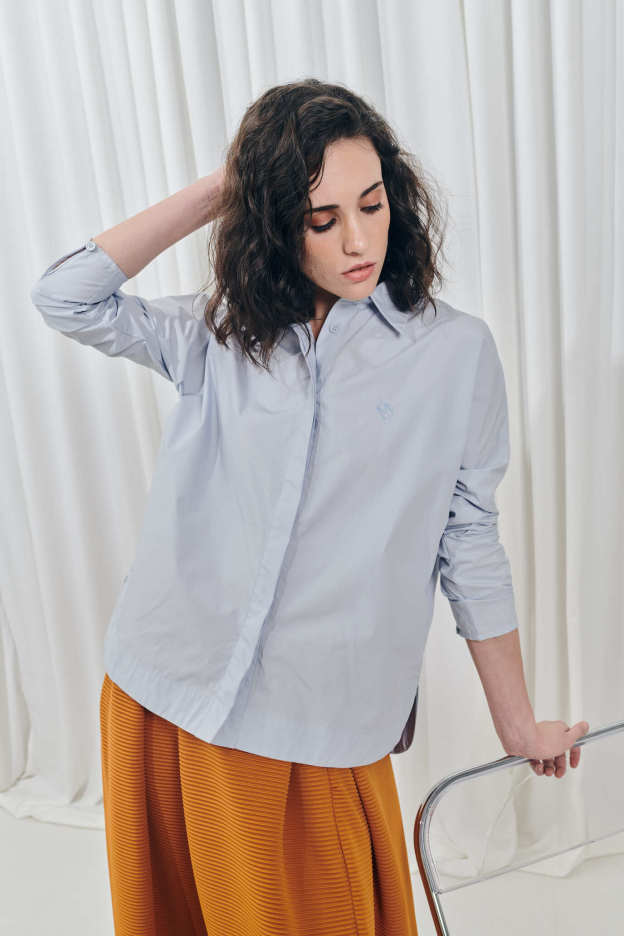 Greyish Blue Hi Low Shirt