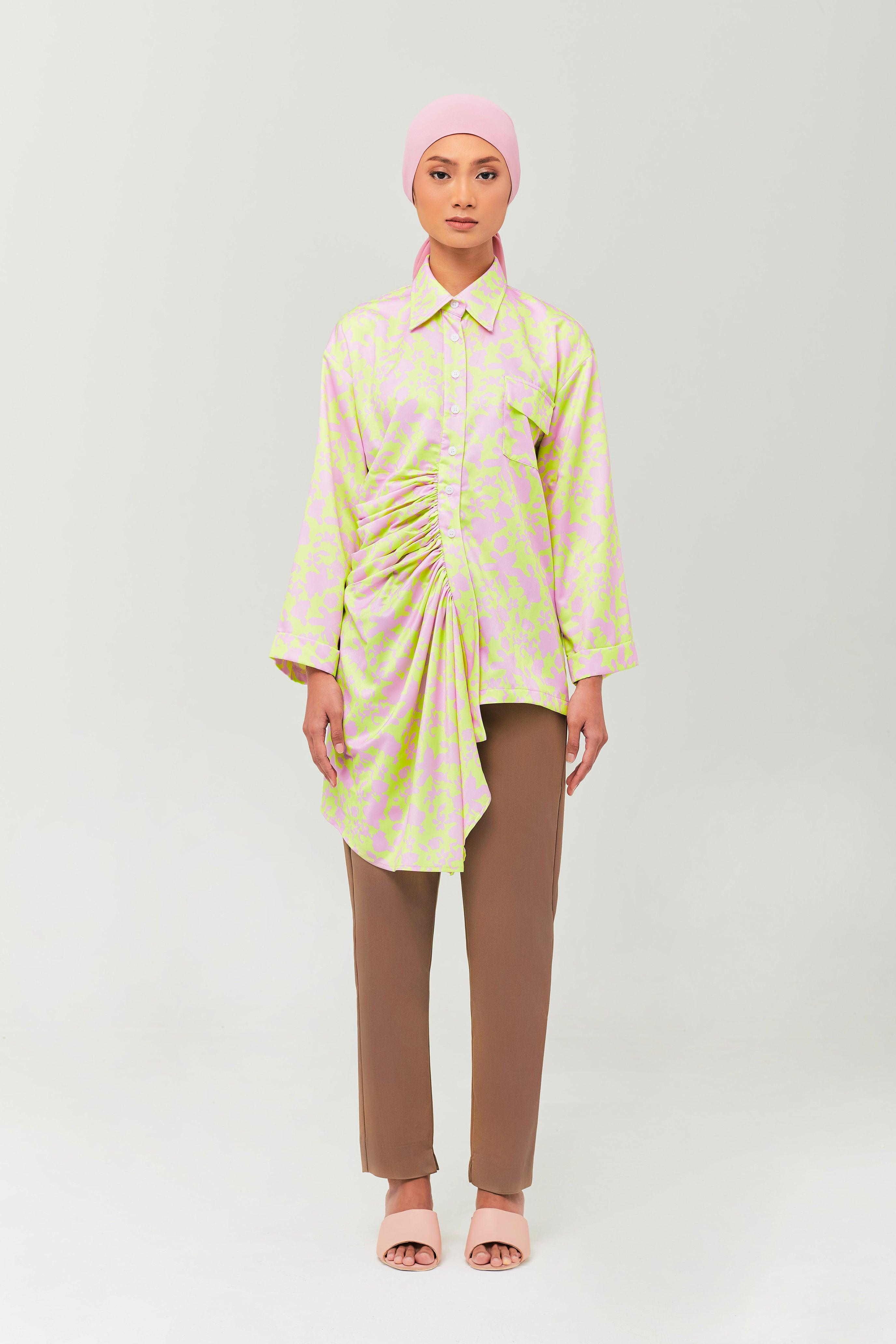 Lime Daffodil Ruched Top - Mimpikita