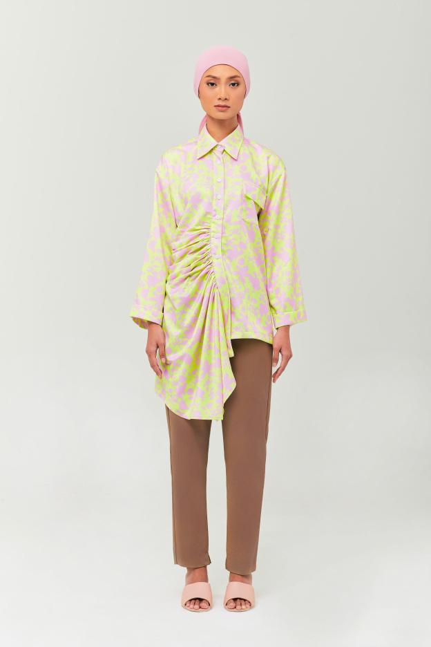 Lime Daffodil Ruched Top - Mimpikita