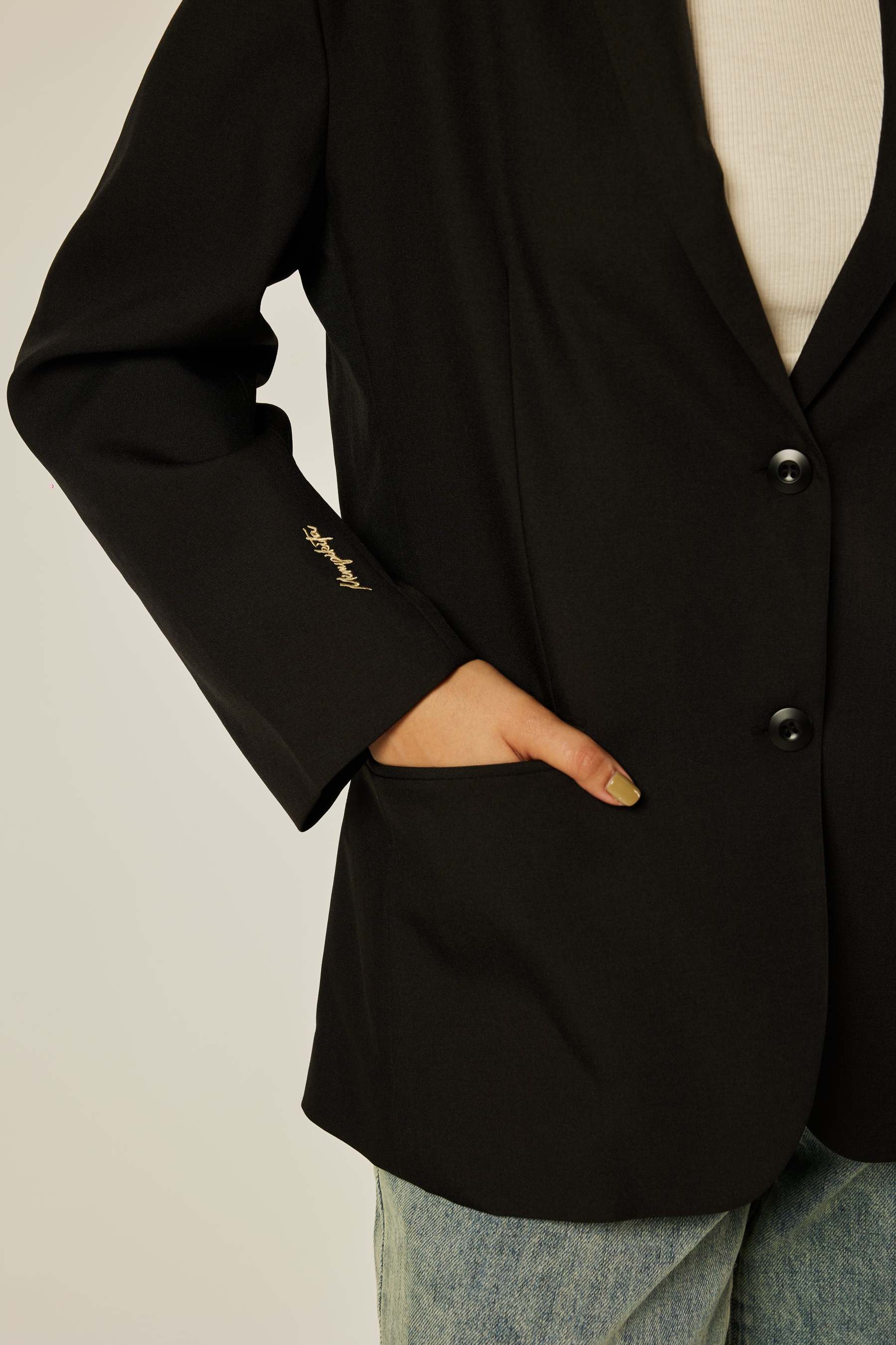 Camille Black Oversized Blazer