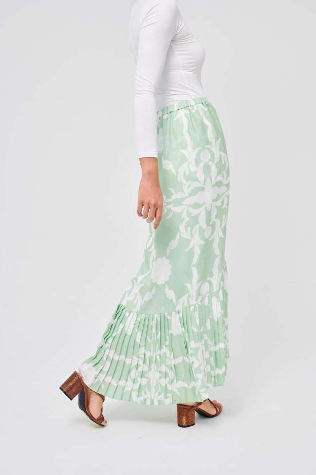Maria Mint Pleated Skirt - Mimpikita