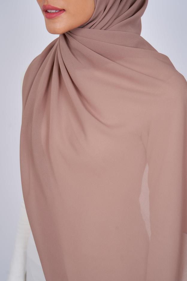 Women's Chiffon Shawl in Taupe